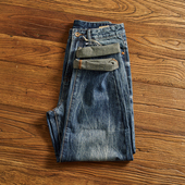 秋冬季 子潮 男直筒宽松百搭阔腿锥形裤 美式 休闲重磅水洗复古牛仔裤