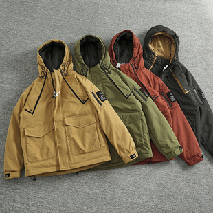 冬季冲锋衣棉服男宽松潮牌加厚保暖棉衣男士休闲工装外套棉袄情侣