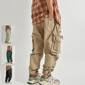 简约百搭长裤 美式 男厚实潮款 设计感宽松口袋休闲裤 复古伞兵工装 裤