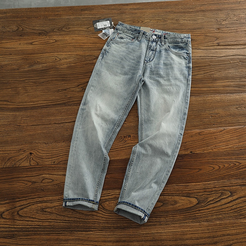 怀旧水洗高端赤耳丹宁牛仔裤男