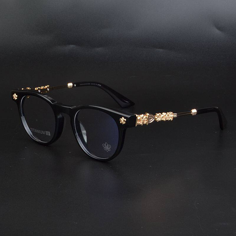 韩版文艺百搭纯钛眼镜框男圆形时尚复古板材眼镜架女小脸品质近视