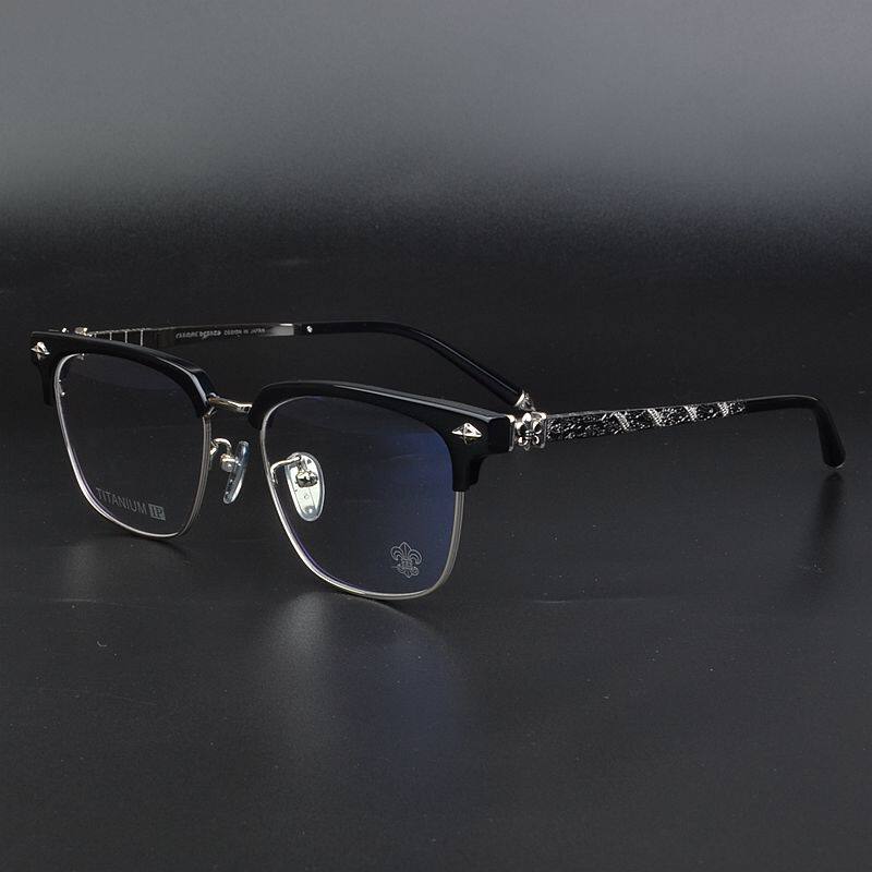 小众龙腿纯钛百搭超轻眼镜男款大脸复古半框近视时尚近视眼镜架女