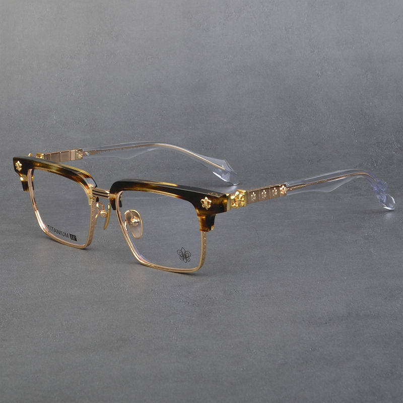 小众百搭潮流纯钛眼镜架男半框近视个性复古板材眼镜框女素颜显瘦