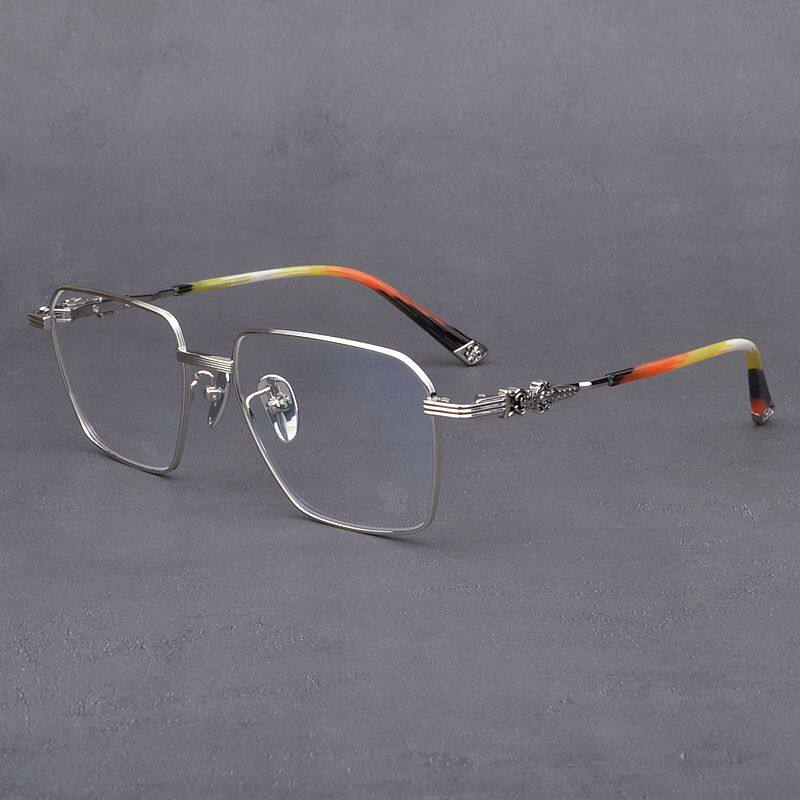 小众文艺纯钛超轻眼镜框女大脸显瘦方形板材眼镜架男复古可配近视