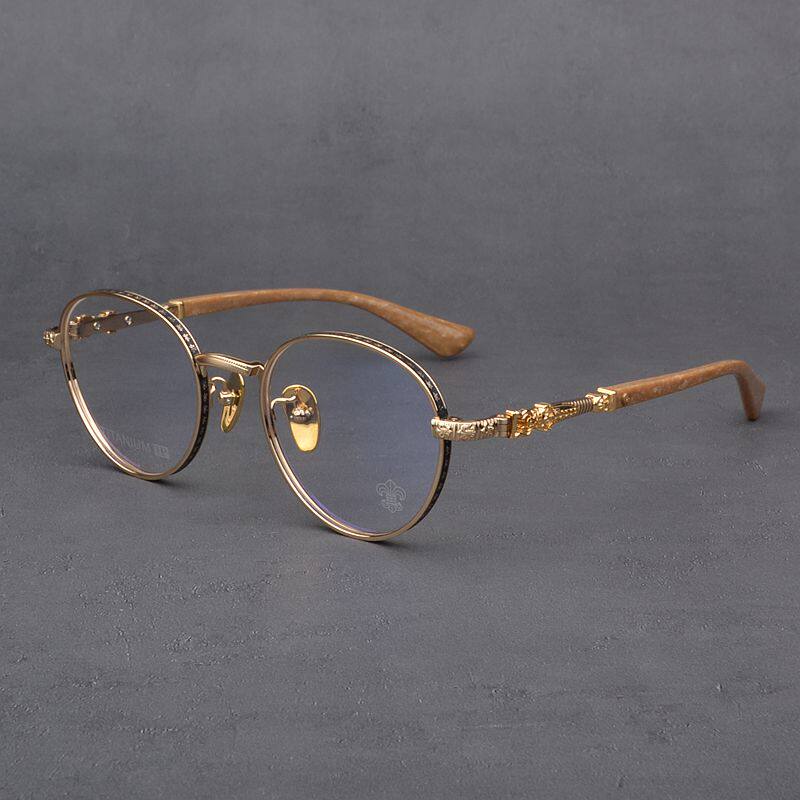 潮牌小众文艺纯钛眼镜框女商务百搭个性复古超轻近视眼镜架男大脸