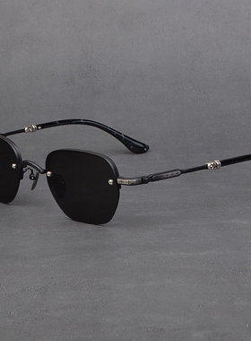 小众百搭纯钛时尚飞行员太阳镜男款潮洋气个性复古墨镜女瘦脸开车