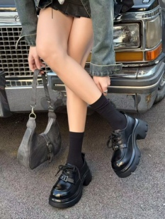 成功鸟2026春季新款厚底增高乐福鞋女潮鞋子百搭休闲鞋女鞋小皮鞋