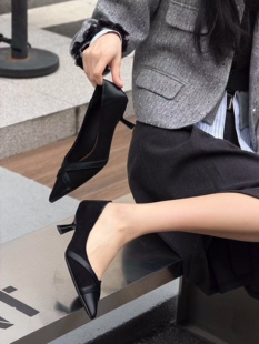 成功鸟2026春新款尖头浅口单鞋女细跟女鞋子百搭休闲鞋女鞋工作鞋