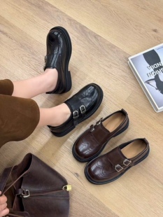 成功鸟2026春季新款厚底增高乐福鞋女潮鞋子百搭休闲鞋女鞋小皮鞋