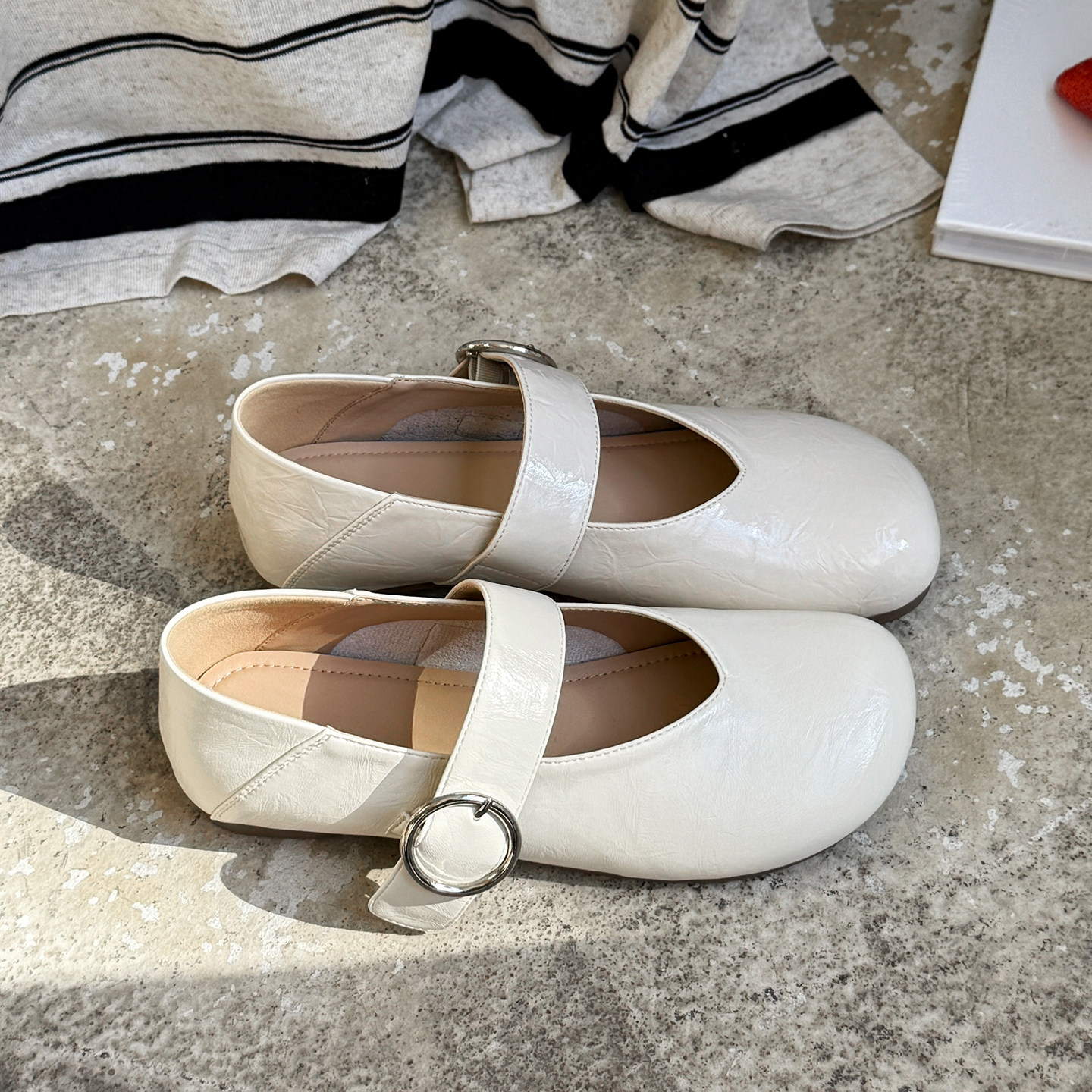2026新款英伦风一字扣玛丽珍鞋女真皮浅口圆头平底软底百搭单鞋女,女鞋,玛丽珍鞋,淘宝优惠券,粉丝福利购,淘宝优惠卷