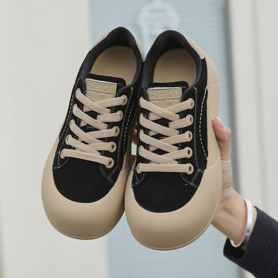 可爱圆头厚底大头鞋轻便休闲板鞋