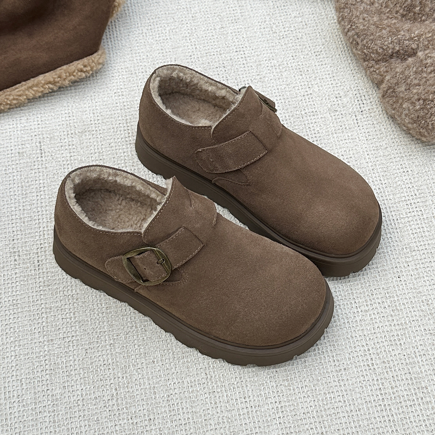 加绒加厚保暖棉鞋一脚蹬懒人鞋