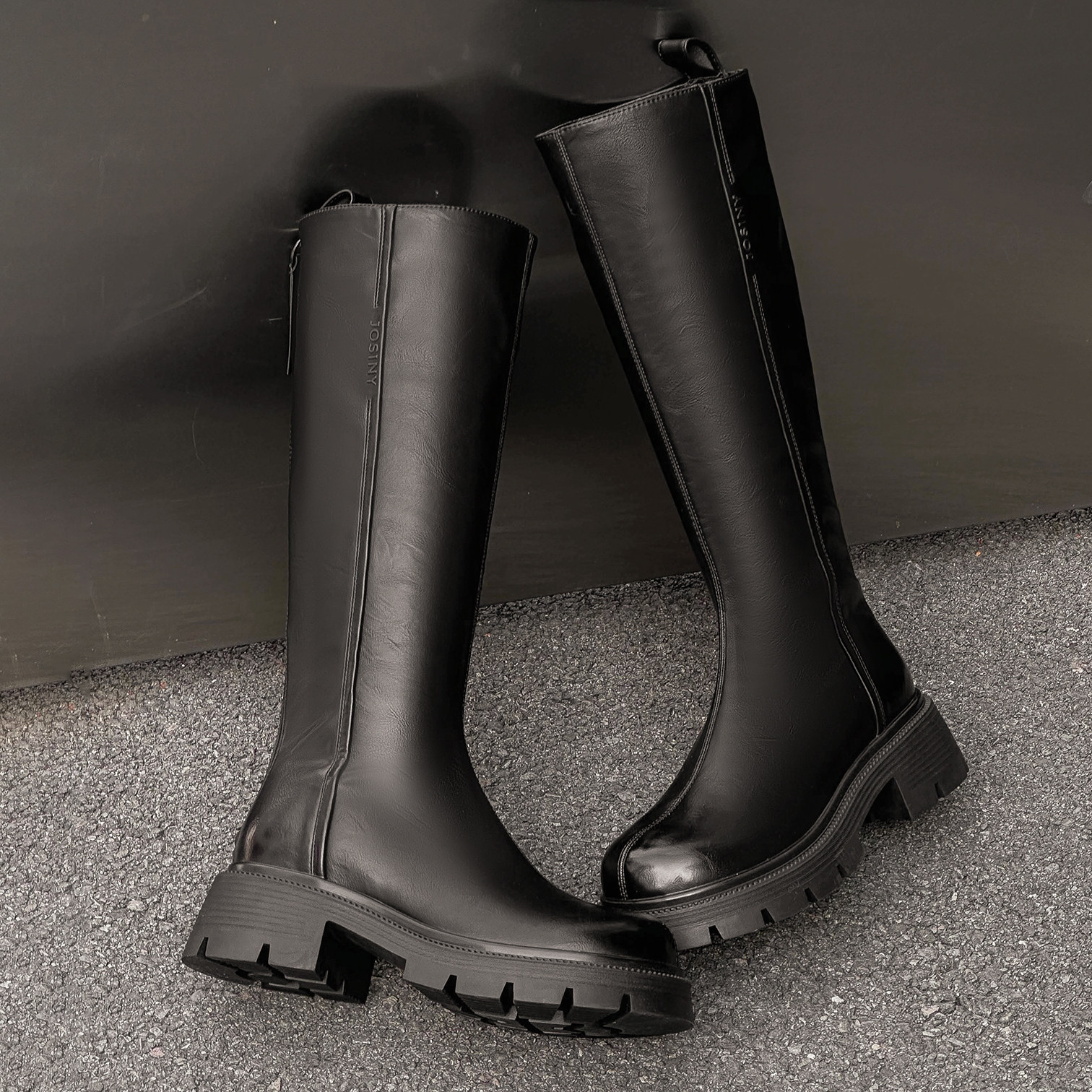 不过膝厚底长筒靴女2025新款秋冬百搭英伦风显瘦骑士靴粗跟高筒靴,女鞋,骑士靴,淘宝优惠券,粉丝福利购,淘宝优惠卷