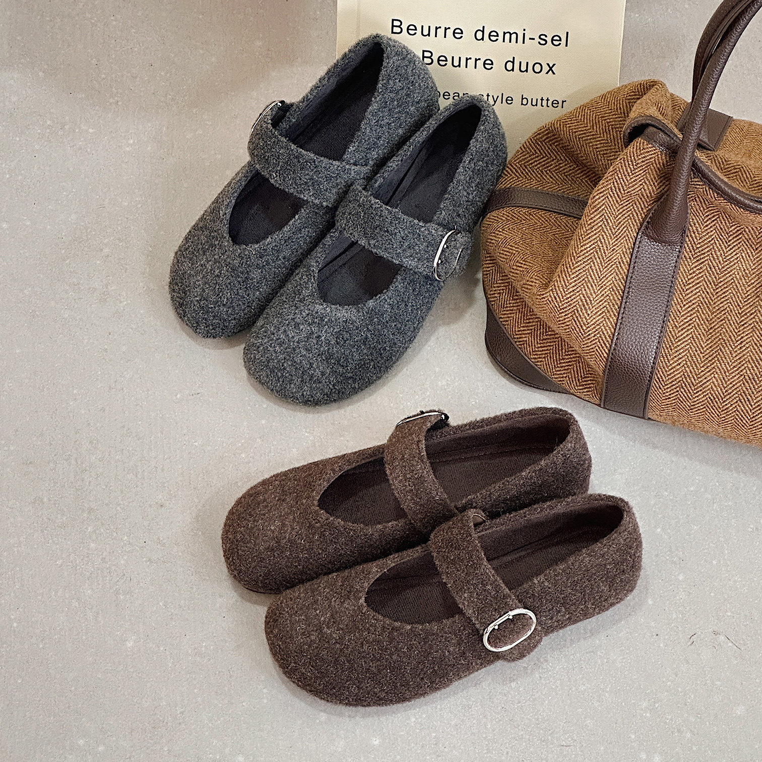 复古绒面玛丽珍鞋女2025新款学院风小皮鞋低跟平底单鞋舒服奶奶鞋,女鞋,玛丽珍鞋,淘宝优惠券,粉丝福利购,淘宝优惠卷