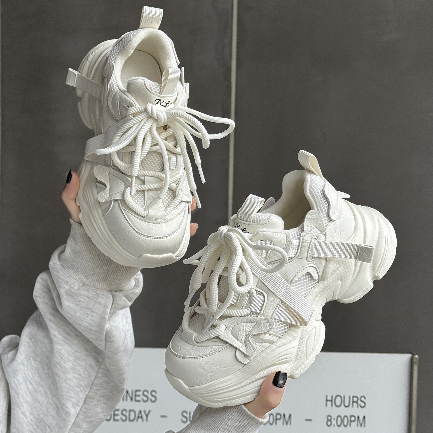 厚底老爹鞋百搭松糕鞋配阔腿裤