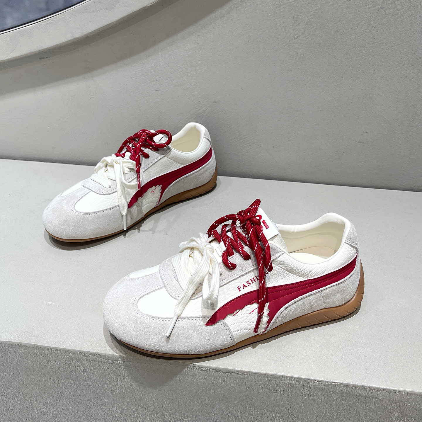 复古风德训鞋女2026新款春季百搭双鞋带设计潮流休闲鞋子平底板鞋,女鞋,德训鞋,淘宝优惠券,粉丝福利购,淘宝优惠卷