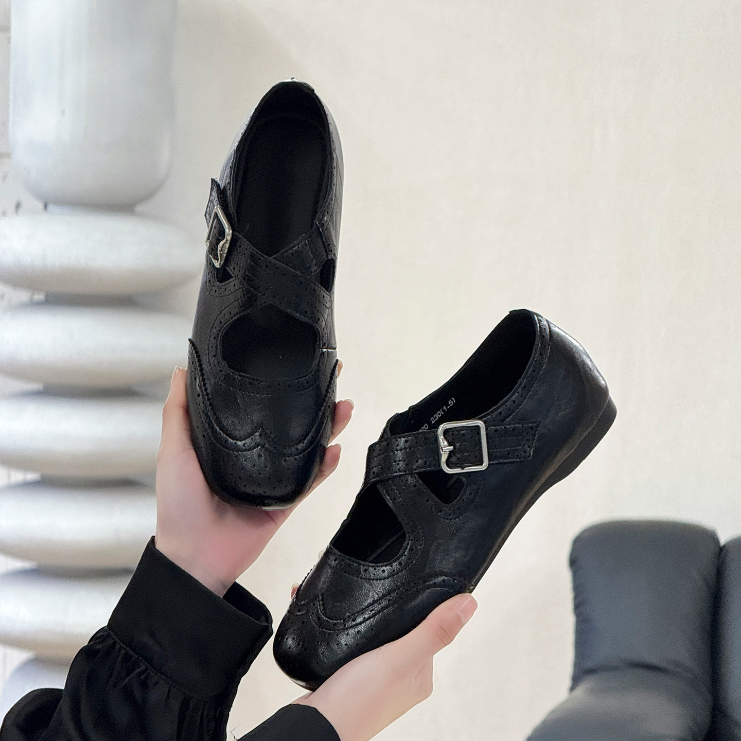 内增高雕花布洛克鞋女2026新款百搭软底复古风交叉扣带玛丽珍单鞋,女鞋,牛津鞋/布洛克鞋/德比鞋,淘宝优惠券,粉丝福利购,淘宝优惠卷