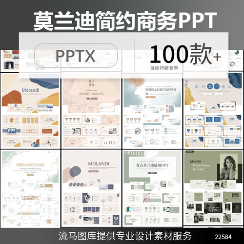 时尚小清新莫兰迪风格工作总结汇报答辩策划方案PPT设计素材模板