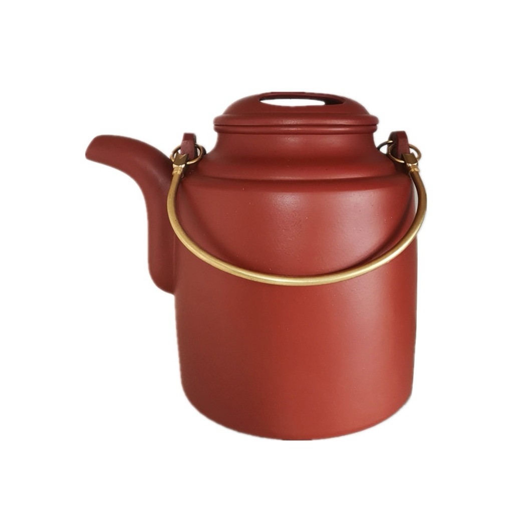 宜兴紫砂壶纯手工大品容量泡茶壶镇宅摆件大红袍特大洋桶壶1200ml