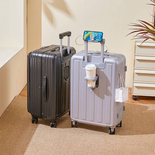 深仓行李箱侧开铝框女学生大容量24寸26多功能密码箱旅行拉杆箱男