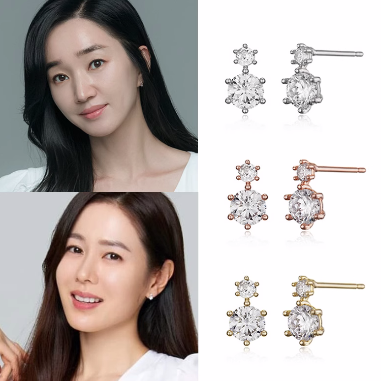 直邮~韩国正品代购 成宥利 朴秀爱 孙艺珍同款镶钻水晶耳环 耳钉