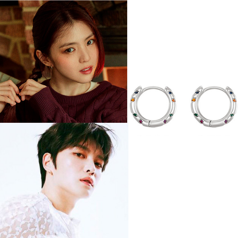 直邮~韩国代购Hei正品 潮牌 金在中 韩素希同款简约耳圈 情侣耳环