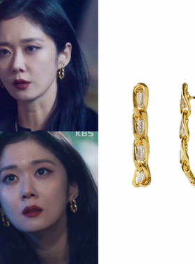 韩剧风大发不动产张娜拉链条耳环