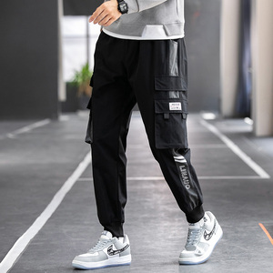 2025秋冬季主推款宽松大码九分裤工装裤潮牌男裤K19-P35,19岁男生冬天穿衣搭配图片