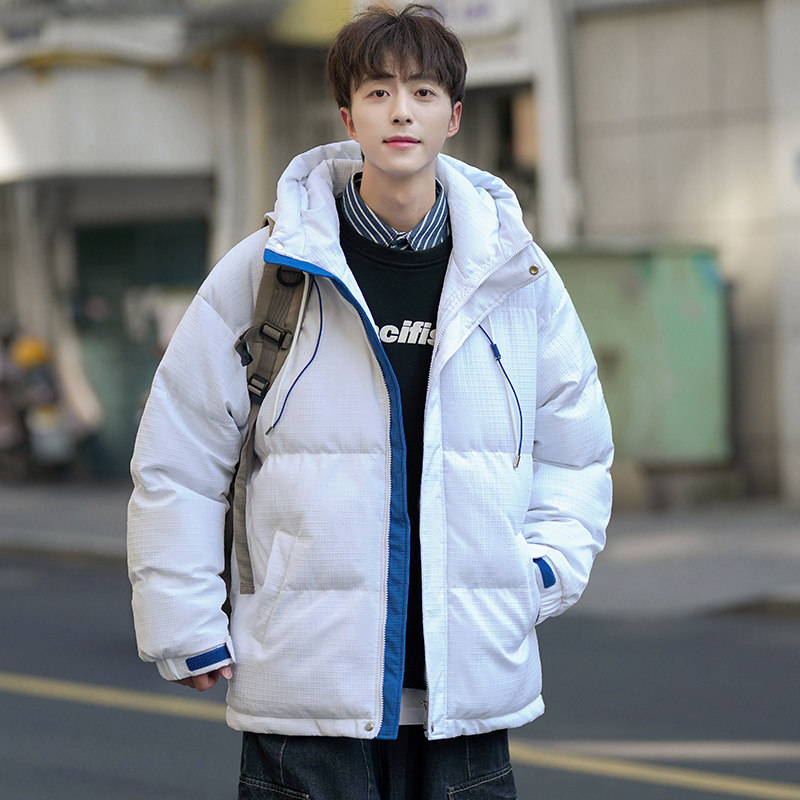 冬季情侣港风宽松休闲加厚保暖棉衣连帽大棉袄外套MY8319-P108,男装棉衣,星座209-1