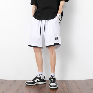 22潮牌纯棉短裤潮男直筒透气外穿裤子潮流直筒五分裤男 K2212-P25图片