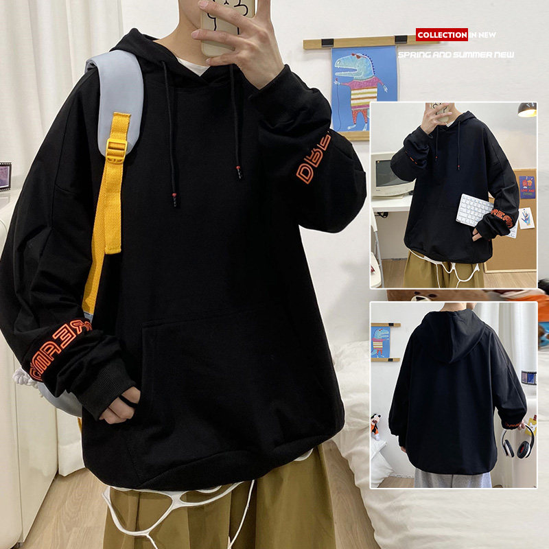 21 spring new hooded printed sweater for men