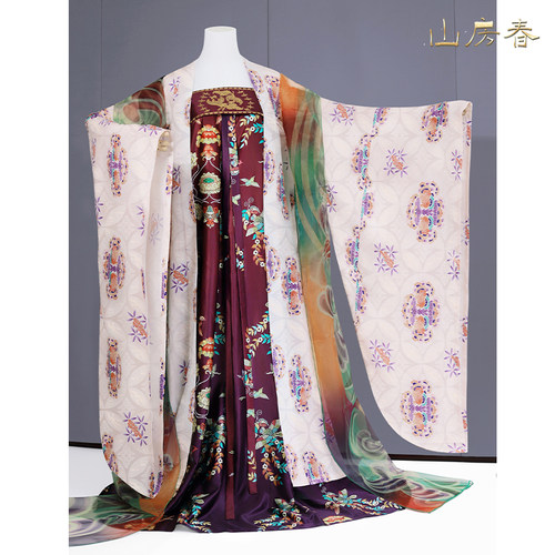 山房春 | 唐风汉服对襟衫子裥裙唐风大袖衫簪花仕女图大袖衫唐制