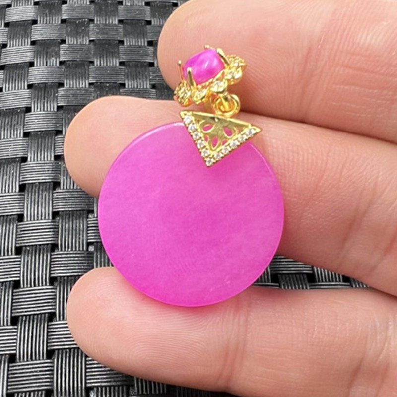 桃花玉平安扣无事牌玉石挂件粉色圆形无字牌吊坠优化舒俱来项链坠,珠宝/钻石/翡翠,颈饰,淘宝优惠券,粉丝福利购,淘宝优惠卷
