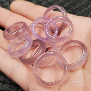 新款天然玉石冰种紫玉髓戒指紫罗兰玛瑙玉髓戒指玉石戒指玉指环