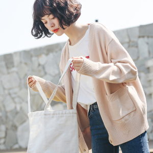 毛衣外套女秋冬韩版小清新文艺复古外穿百搭宽松显瘦针织衫开衫潮