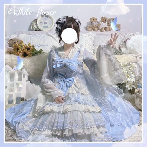 原创现货胡桃夹子Lolita遇见桃乐丝中华风羽织加裙子全款链