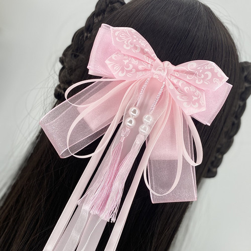 古装汉服青花瓷长飘带发饰