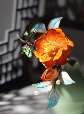 发簪丝绒花古风蚕丝新品