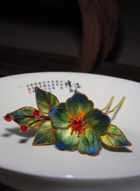 非遗丝绒花古风蚕丝簪子