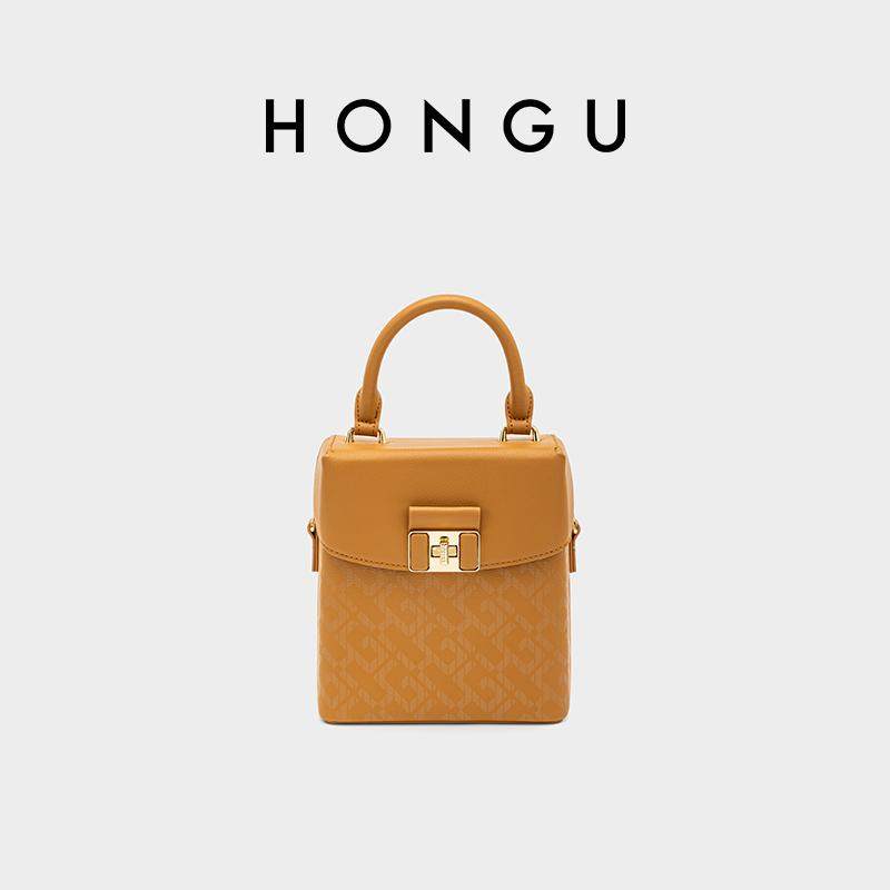 HONGU/红谷锁扣方盒小方包手提百搭休闲盒子女包包单肩斜挎包,箱包皮具/热销女包/男包,小方包,淘宝优惠券,粉丝福利购,淘宝优惠卷