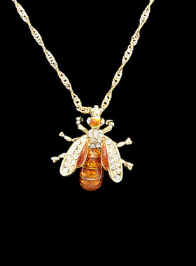 逼真蜜蜂 情趣造型吊坠 镀金款 配项链 釉彩水钻 女式1