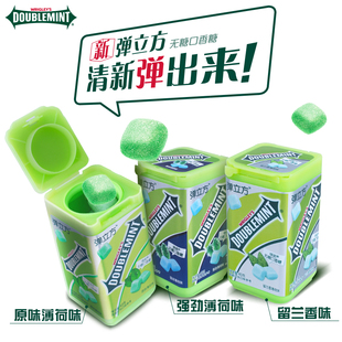 箭牌绿箭5弹立方口香糖40g*6瓶弹力方清凉薄荷糖