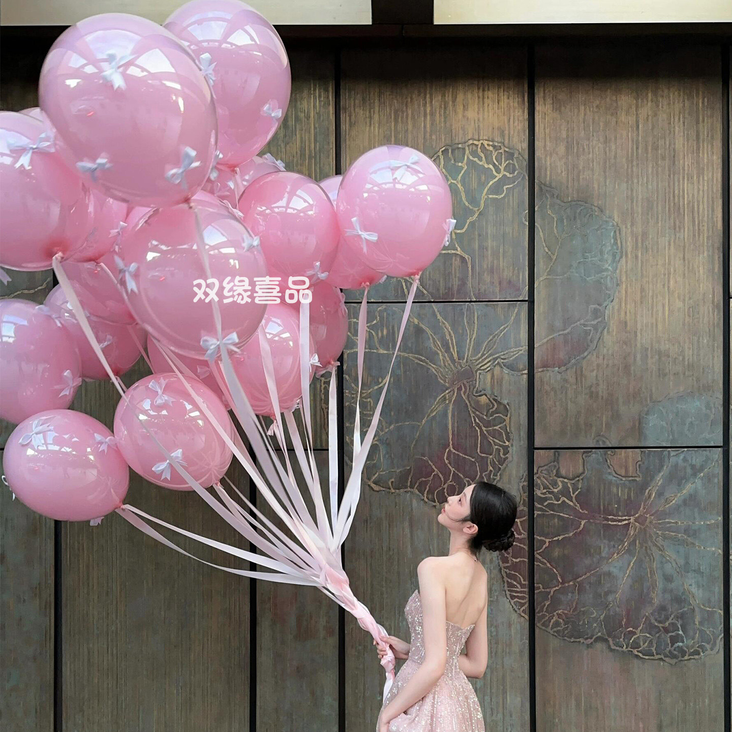 ins大号粉色蝴蝶结气球网红摄影婚纱照生日聚会儿童拍道具装饰