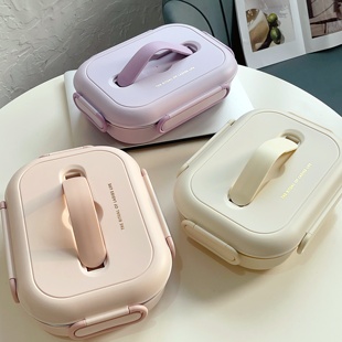 现货包邮 干饭人美美拿下! 超大容量分隔层304不锈钢保温便当盒