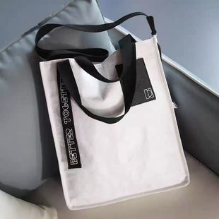 满3包 邮 防水耐污黑白配加厚杜邦纸帆布袋 单肩斜跨袋