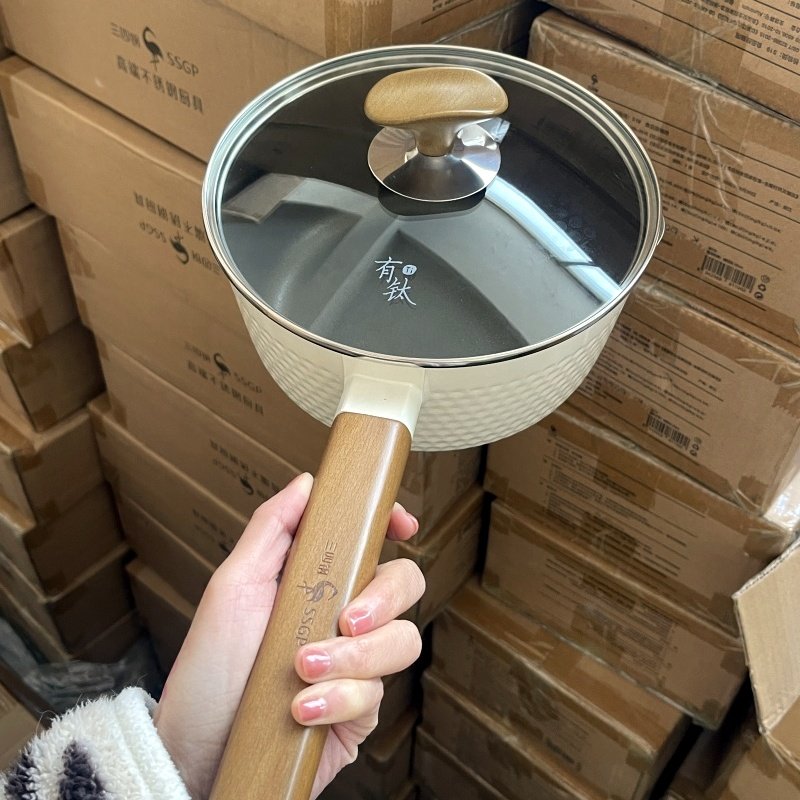 现货包邮 品牌货 健康材质一锅多用 纳米级钛铝合金不粘锅辅食锅