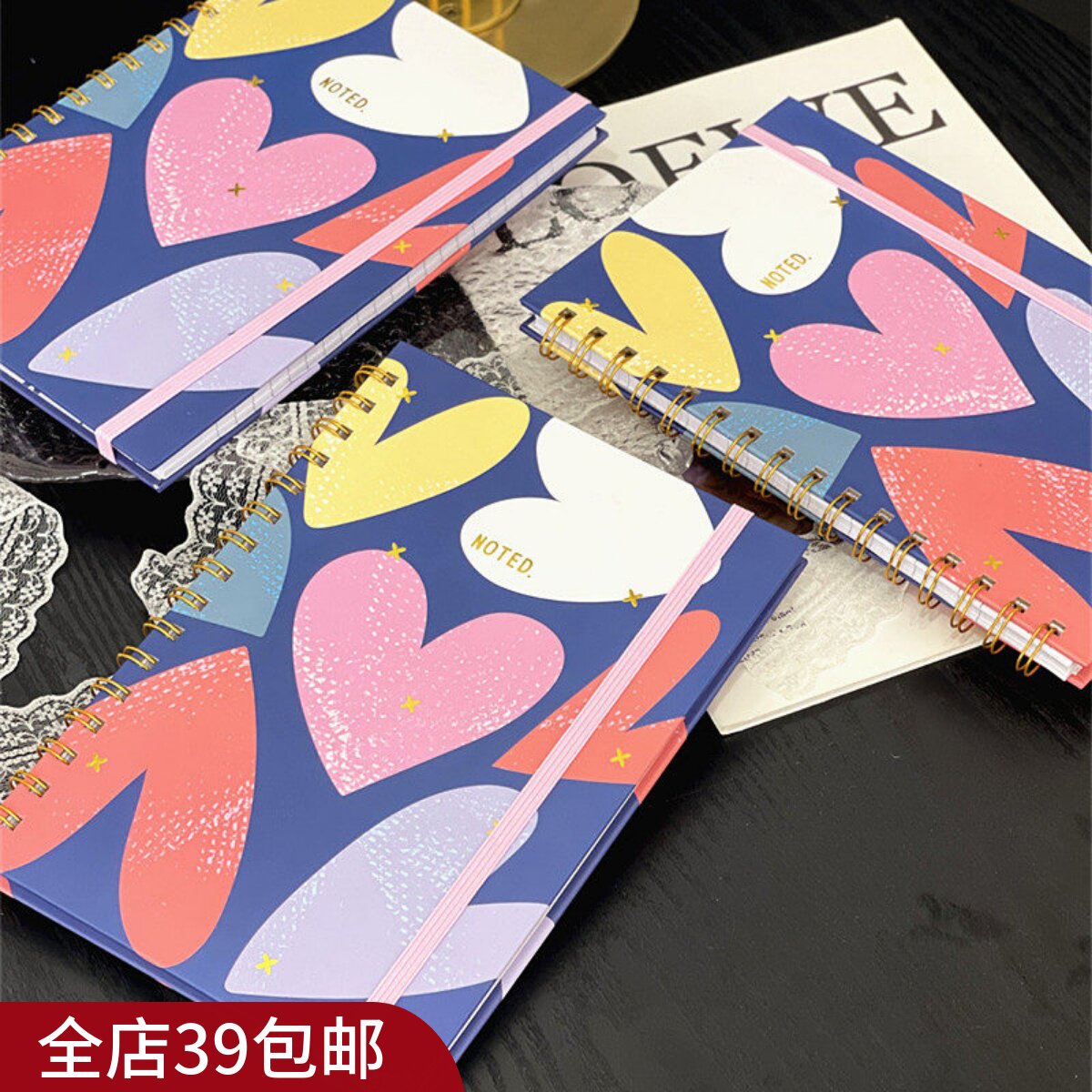 3本一组【这个本子有点好看呀】外贸单！A5线圈横线本 草稿本