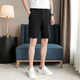 薄款 宽松直筒松紧腰凉感西裤 男士 冰丝五分中裤 子 休闲短裤 轻奢夏季