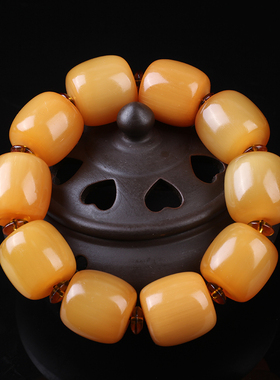 天然西藏金丝牦牛角金黄色男士款