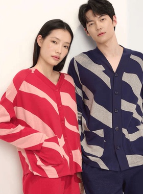 宽画2025秋冬情侣98060可外穿宽松舒适无束缚V领家居服套装98062